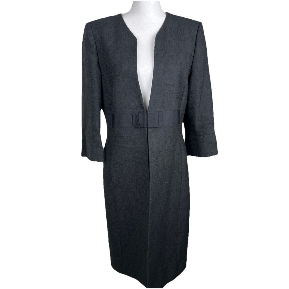 Isabella DeMarco Topper Jacket Womens 12 Black Blazer Woven‎ Duster Office Open